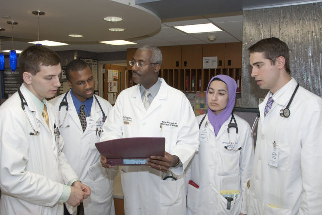 Melvin Blanchard with residents